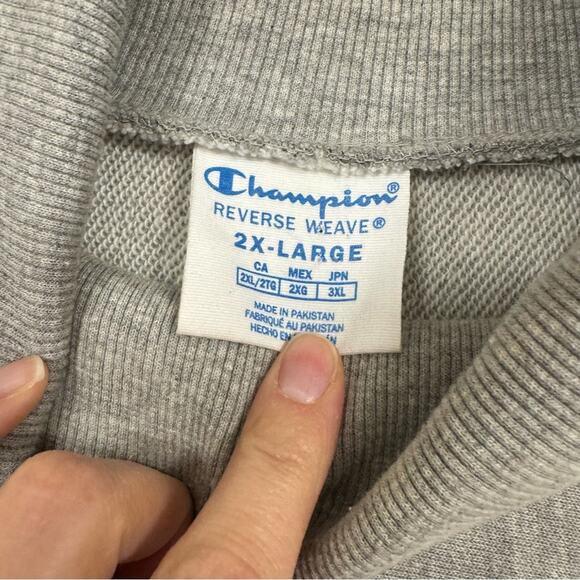 Champion Reverse Weave Grey Turtleneck Sweater Womens 2X Pullover Casual Boxy - Picture 4 of 11